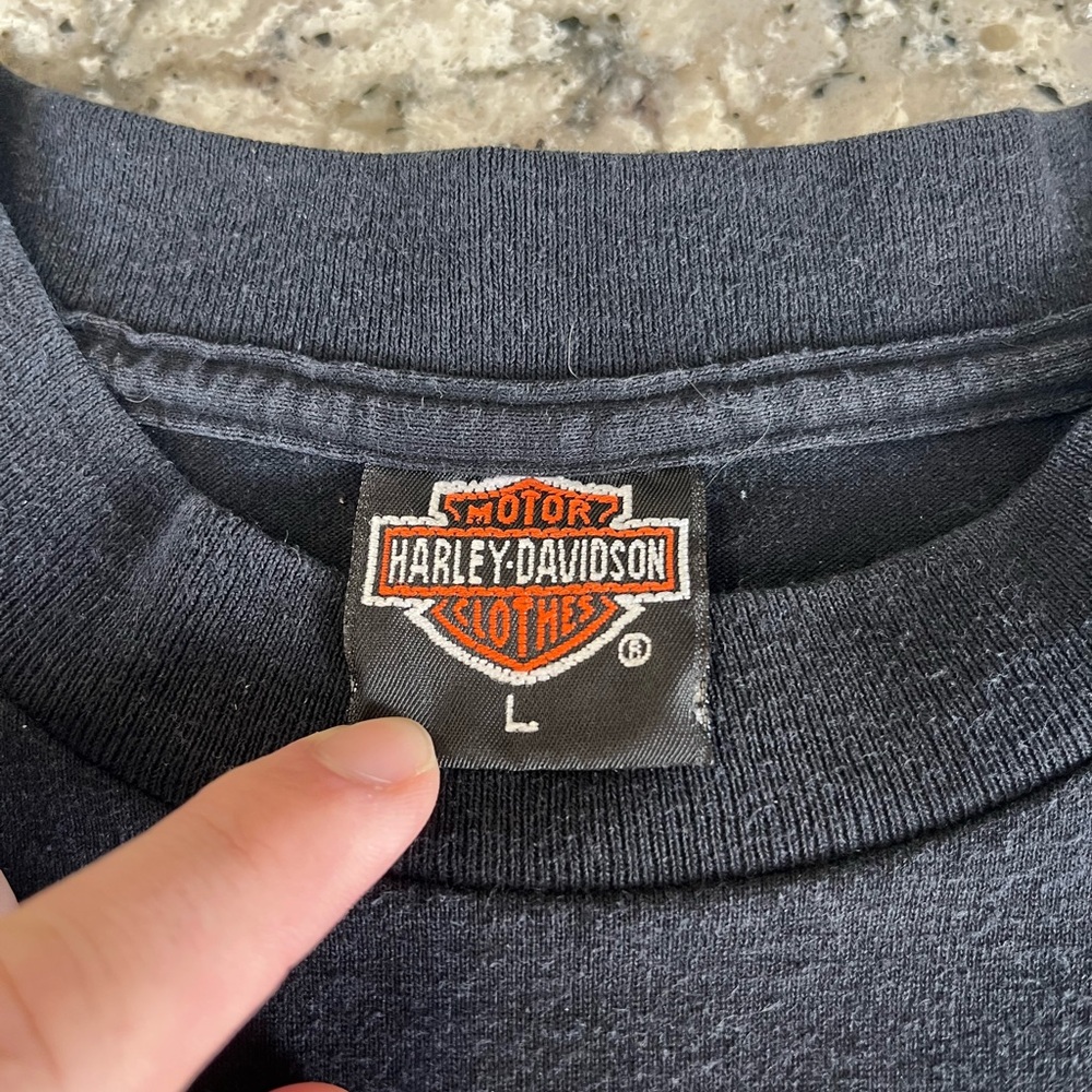 Vintage 1991 Harley Davidson 3D Emblem Eagle T-Shirt - Picture 6 of 9